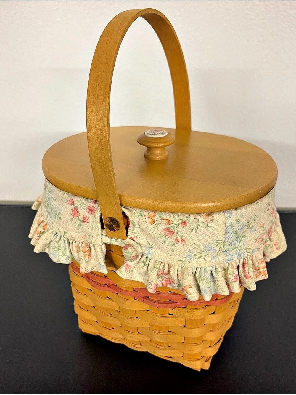 Longaberger 2001 Mothers Day Vintage Blossoms Basket 4 Piece Set